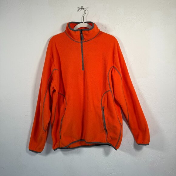 Antigua Orange Mock Collar Ice Quarter-Zip Long Sleeves Pullover Jacket Size L - Picture 2 of 11